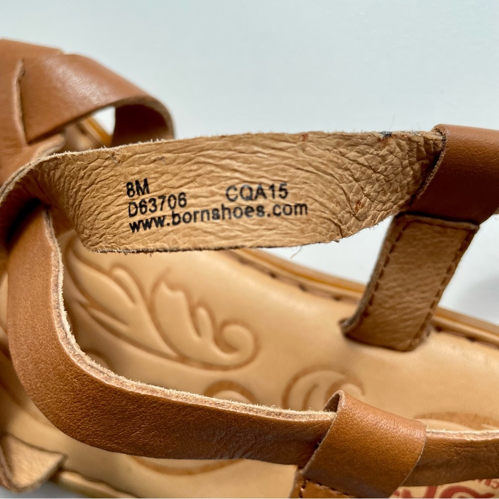 Born Women’s Leather Strappy Sandals Padded Footbed Size 8 Boho Tan Brown Summer - Picture 4 of 9